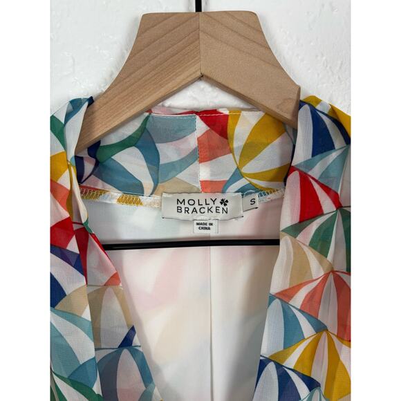 Molly Bracken Parasol Umbrella Printed High Low Midi Dress Size Small - Picture 6 of 7